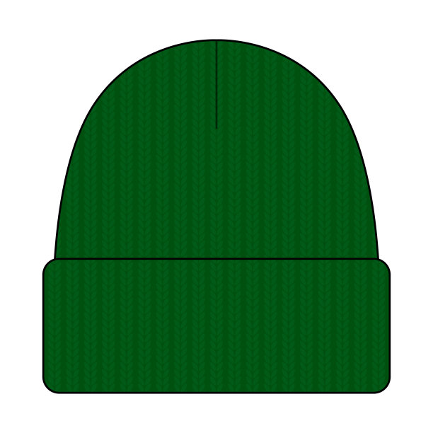 绿色豆豆帽模板向量在白色背景图片下载