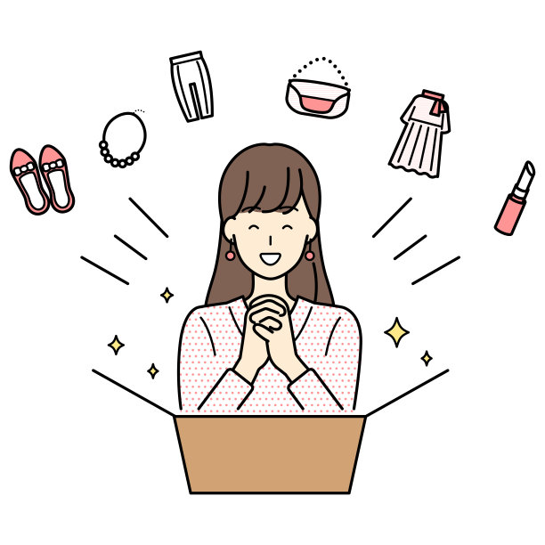 一个女人购物的插图，上身。图片下载