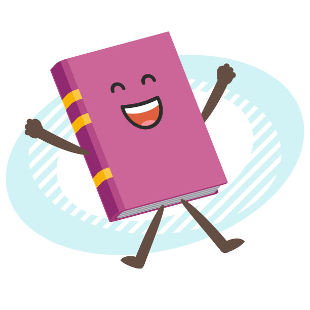 卡通书中的人物欢快地跳跃图片下载