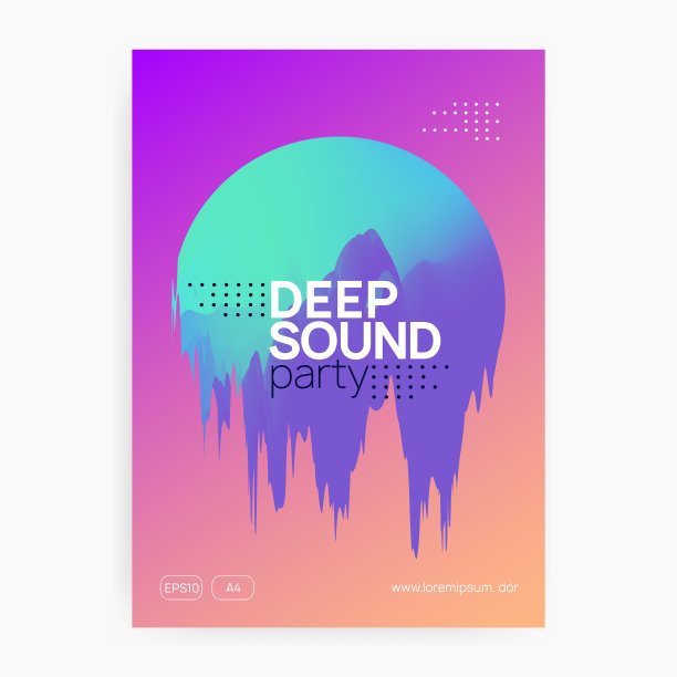 电子横幅。封面很酷的艺术。杂志模板的图形背景。俱乐部和夜生活向量。有趣的霓虹灯传单。彩虹电子横幅图片下载