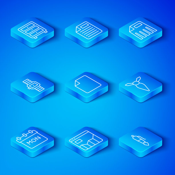 设置线日历，文件文件，图表信息图表，领带，碎纸机，腕表，档案文件抽屉和钢笔笔尖图标。向量图片下载