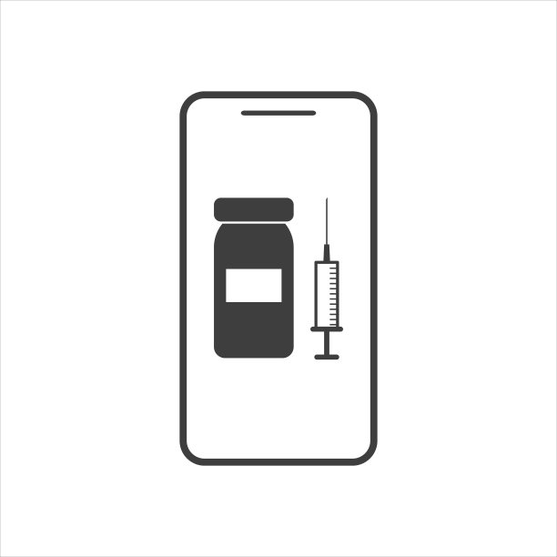 带有疫苗的手机图标图片下载