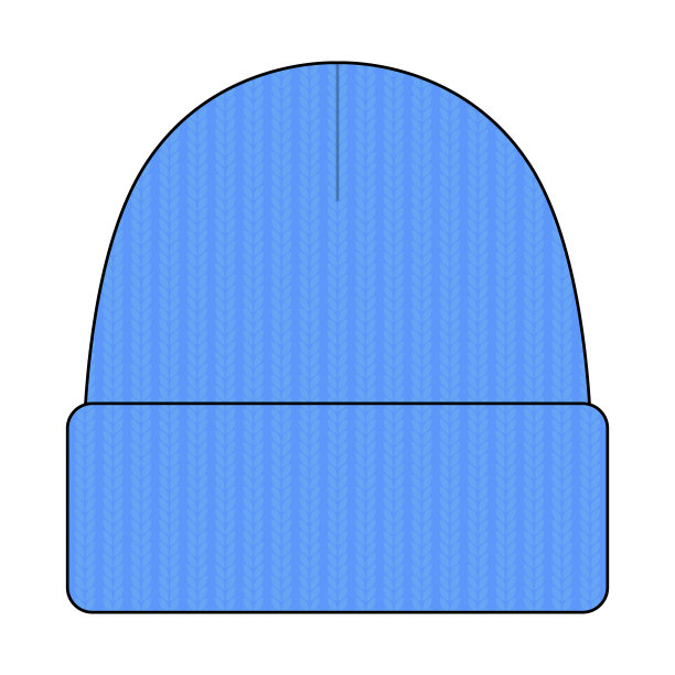 浅蓝色豆豆帽模板向量在白色背景图片下载