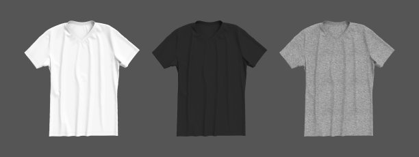 男士短袖t恤模型在前视图，设计展示打印图片下载