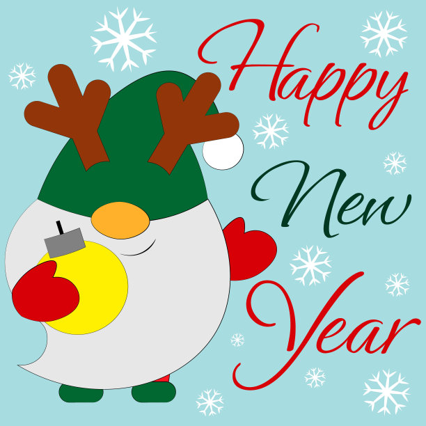 圣诞贺卡与角色侏儒和玩具图片下载