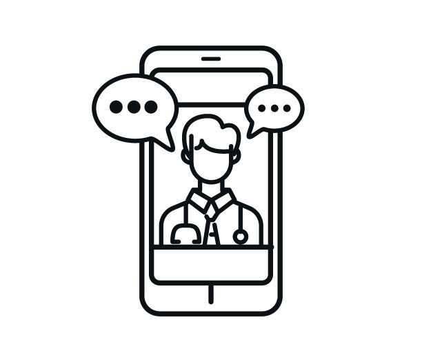 手机屏幕上的医生。远程医疗。在线医疗咨询。可编辑的矢量。图片下载
