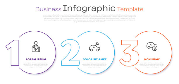 集汽车维修、智能汽车系统、电力价格于一体。业务信息模板。向量图片下载