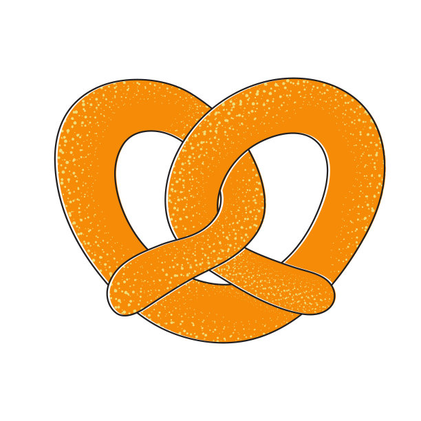 椒盐脆饼，手绘糕点。美味开胃装饰，面包房、食品店会徽。极简设计图片下载