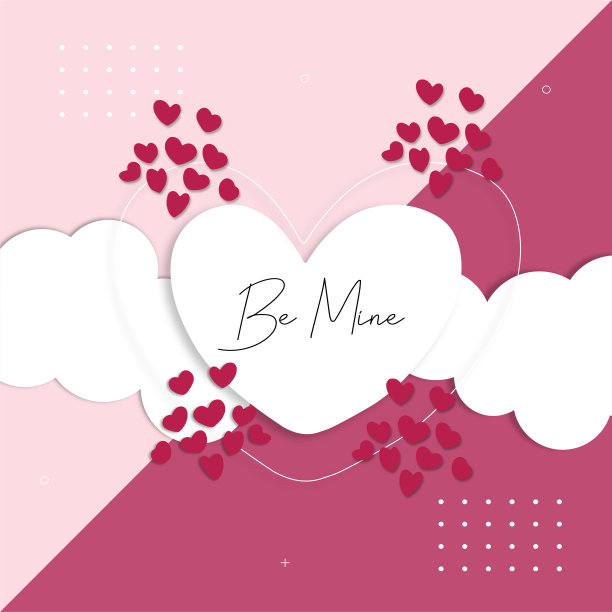 快乐情人节贺卡背景模板。时髦的抽象广场艺术模板。适合社交媒体帖子，移动应用，横幅设计和网页/互联网广告。图片下载