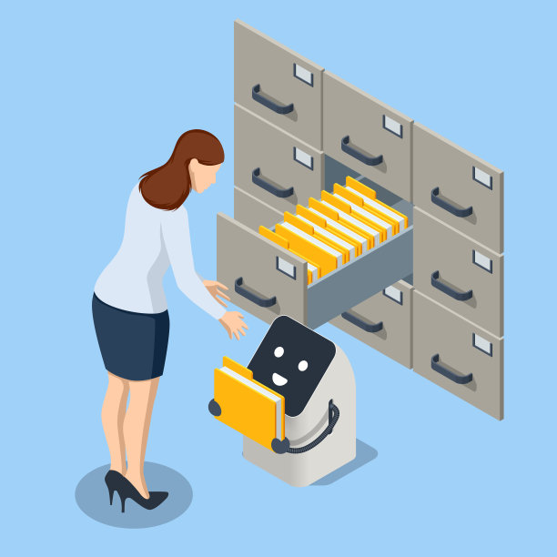 等距人工智能机器人帮助处理数据库概念。人工智能提供了获取信息的途径图片下载