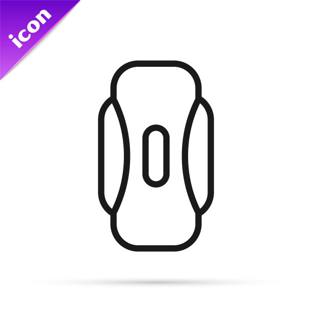 黑线月经和卫生巾图标孤立在白色背景。女性卫生产品。矢量图图片下载