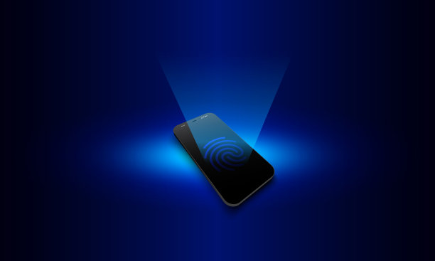 指纹wi-fi智能手机，空间内容矢量未来技术，商业技术演示设备。图片下载
