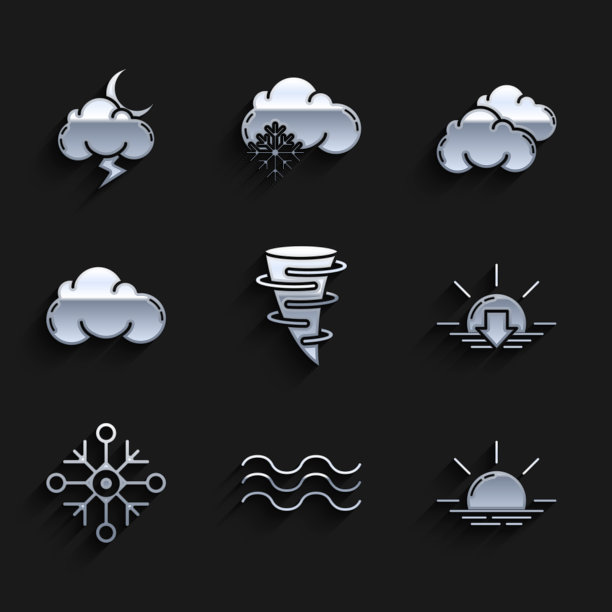 设定龙卷风波浪日出日落雪花图片下载