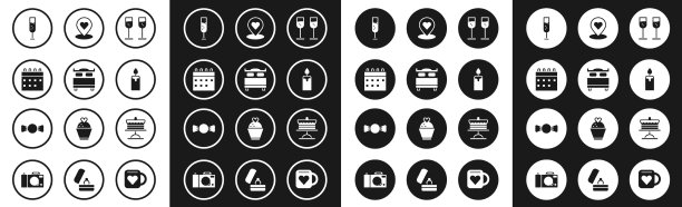 香槟杯卧室日历燃烧图片下载