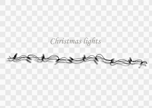 圣诞灯。向量新年装饰花环与发光的灯泡。图片下载