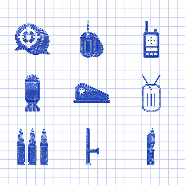 设置军用贝雷帽警察橡胶警棍刀图片下载