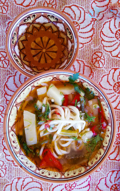 乌兹别克蔬菜和豆类汤图片下载