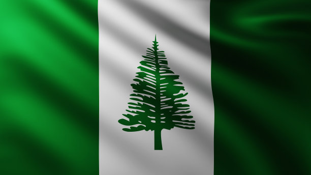 诺福克群岛的大旗帜全屏背景在风中图片下载