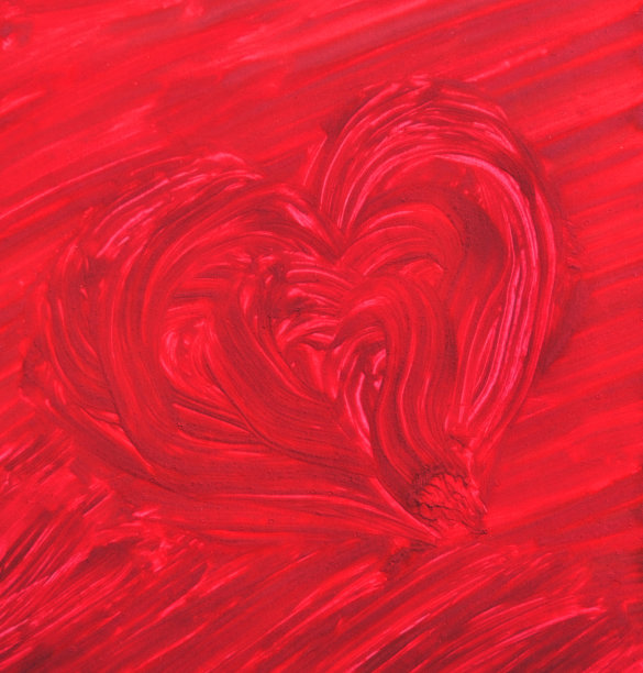 手绘红色的心图片下载