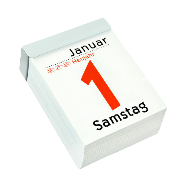 德国日历2022年1月1日星期六新年孤立的白色背景图片下载