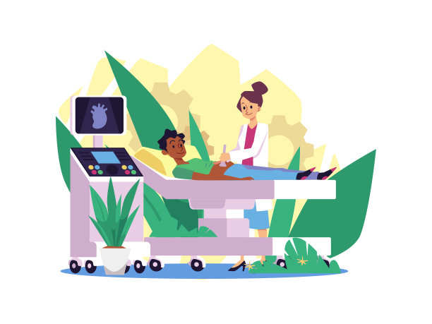 内脏消化器官超声扫描，平面矢量图分离。图片下载