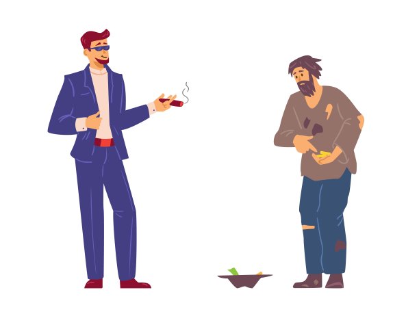 贫富之间的社会不平等，平面矢量图的不平衡图片下载