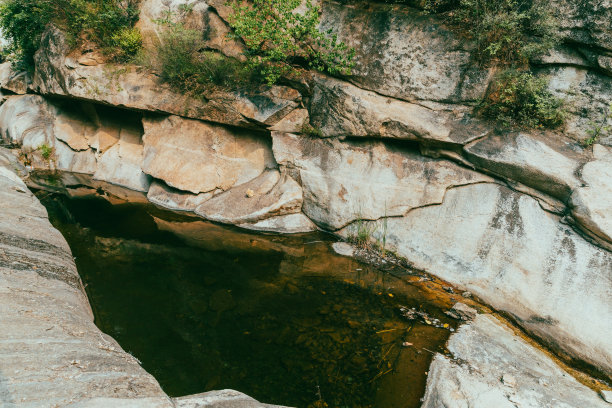 原始森林、自然风光、山谷、丛林、岩石、溪流、林荫小道图片下载