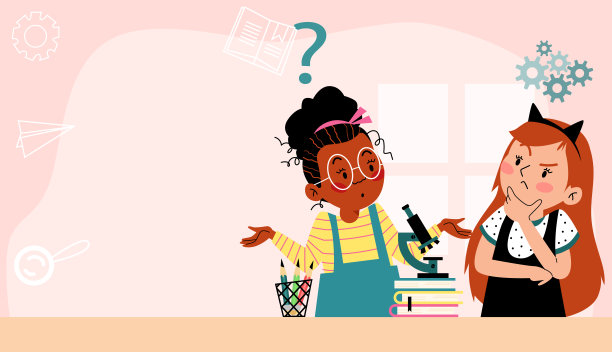 横幅与女生有困难解决的问题，矢量插图。图片下载