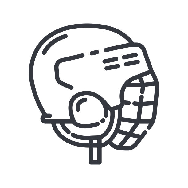 矢量曲棍球设备线图标孤立的透明背景。图片下载