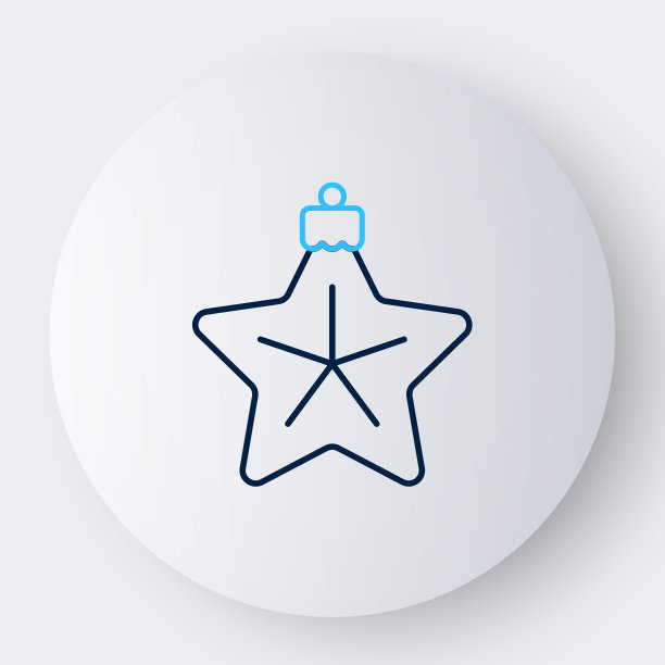 行圣诞星图标孤立在白色的背景。圣诞快乐，恭贺新禧。色彩斑斓的轮廓的概念。向量图片下载