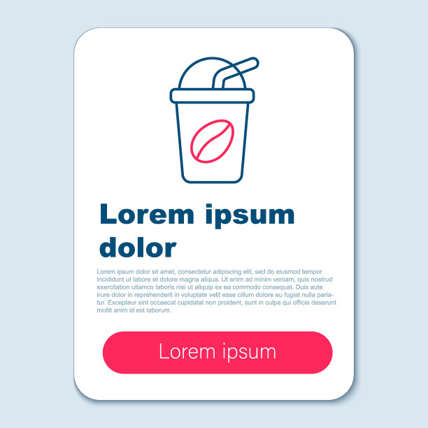 线冰咖啡图标孤立在灰色背景。色彩斑斓的轮廓的概念。向量图片下载