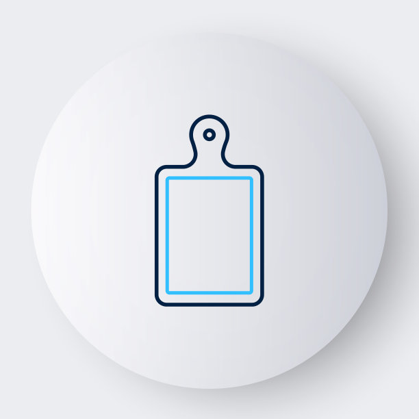 线切割板图标孤立在白色背景。切菜板的象征。色彩斑斓的轮廓的概念。向量图片下载