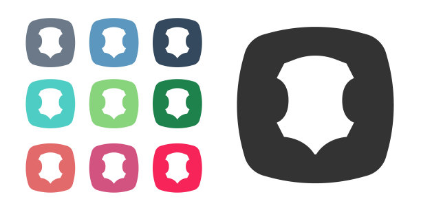 黑色皮革图标孤立的白色背景。设置图标丰富多彩。向量图片下载