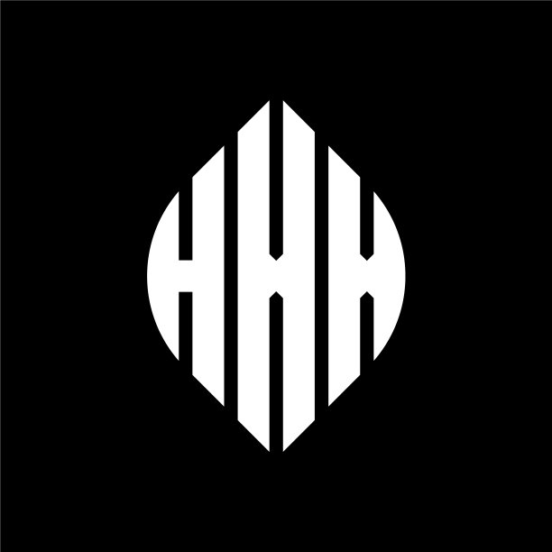 带有圆圈的HXX圆形字母标志设计图片下载