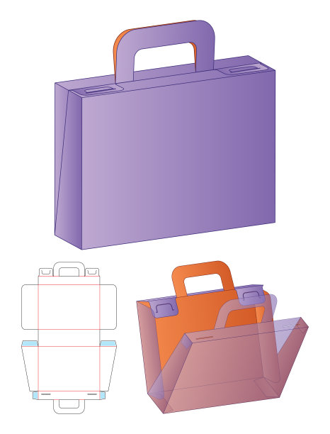 纸箱包装模切模板设计。三维模型图片下载