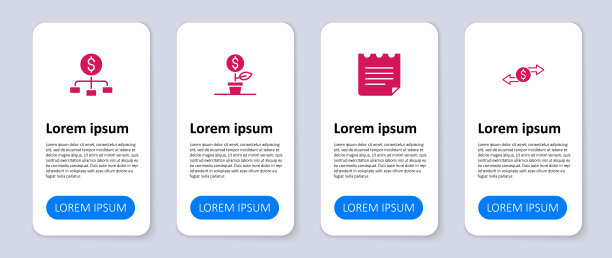 设置货币兑换，笔记本，美元工厂和等级与美元。业务信息模板。向量图片下载