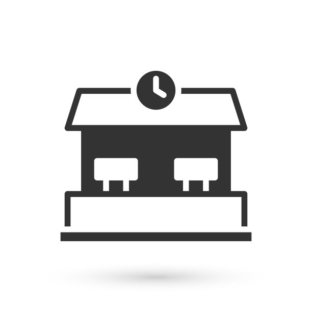 灰色火车站图标孤立在白色背景。向量图片下载