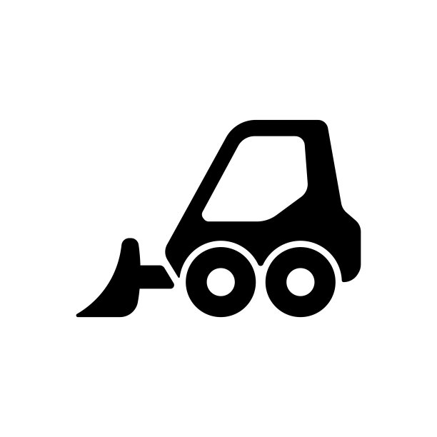 小型拖拉机图标。黑色的轮廓。侧视图。矢量简单平面图形说明。白色背景上的孤立对象。隔离。图片下载