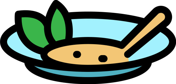 食物汤盘图标颜色轮廓图片下载