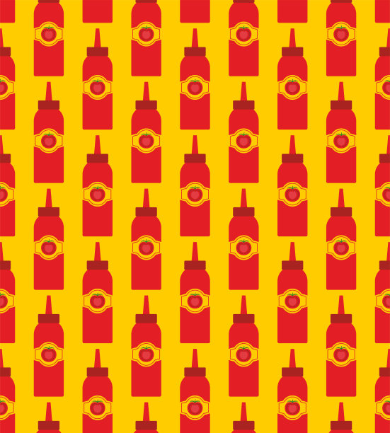 番茄酱瓶图案无缝。包装番茄酱背景。矢量纹理图片下载