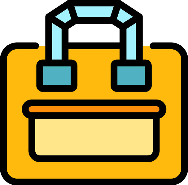 肩笔记本电脑包图标颜色轮廓图片下载