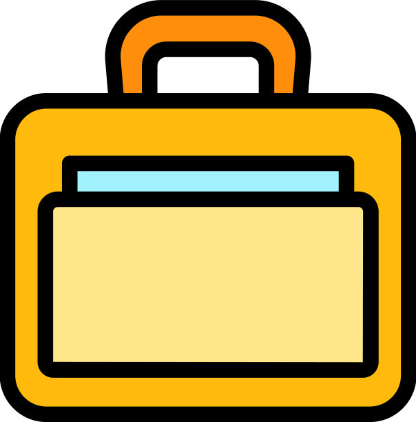 手提箱笔记本电脑包图标颜色轮廓图片下载