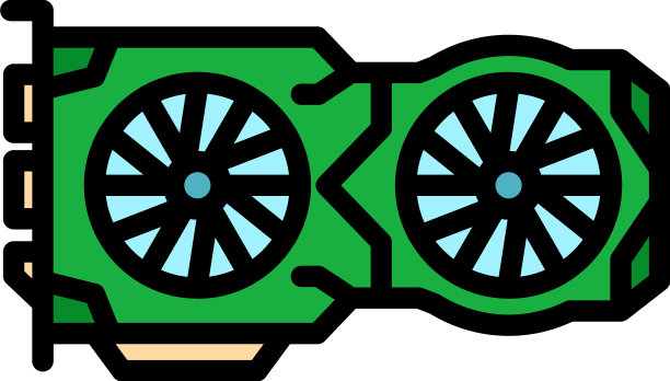 VGA卡图标颜色轮廓图片下载