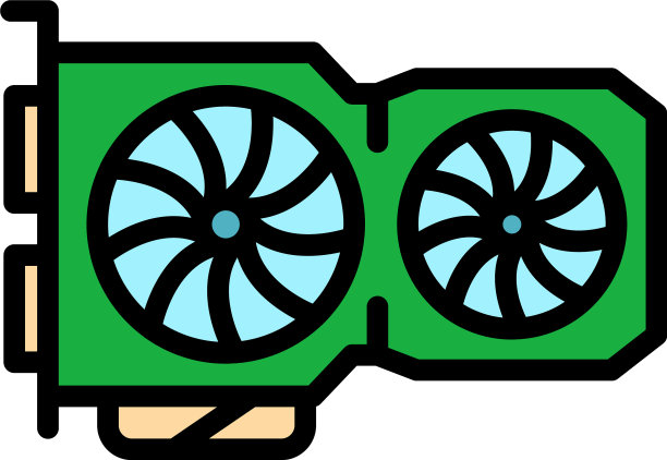 计算机视频卡图标颜色轮廓图片下载