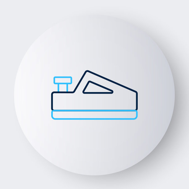 线条木平面工具木工手工制作图标孤立在白色背景。长刨。色彩斑斓的轮廓的概念。向量图片下载