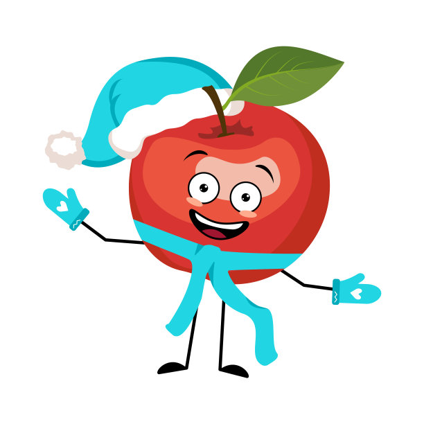 可爱的苹果圣诞老人图片下载