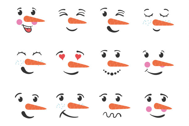 圣诞雪人面对冬天手绘涂鸦。图片下载