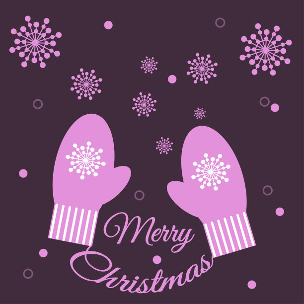 圣诞节的问候。冬天的背景，雪花，连指手套，美丽的字母。矢量插图横幅，销售，祝贺，邀请。图片下载