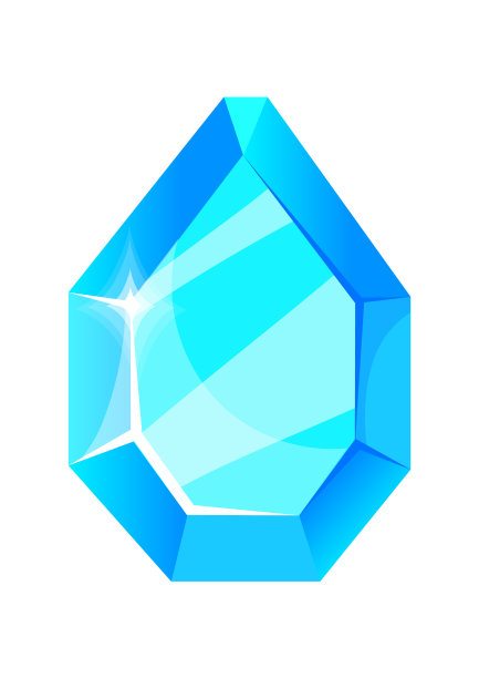 闪亮的珠宝宝石。幻想现实七角，童话金块，卡通矢量插图，图标图片下载