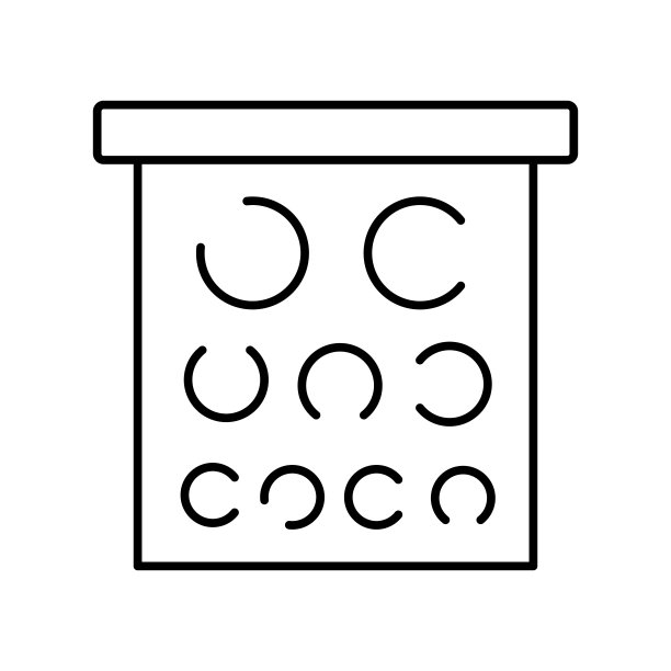 验光(视力表)。行图标的概念图片下载